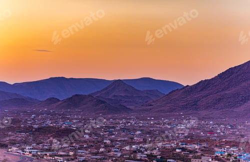 Preview: Kenya East Africa Landscape City Loima Hills Mountains Lodwar Town Turkana County Panoramic Travel