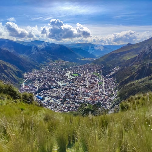 Preview: View of the city of Huancavelica in Peru from a mountain