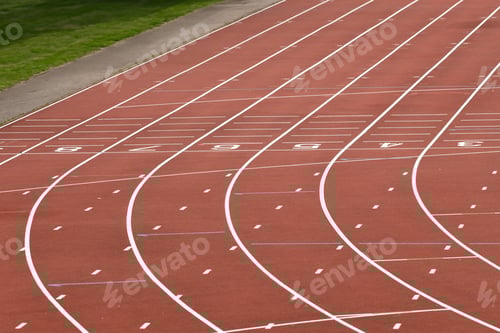 Preview: The red runway is numbered at a stadium