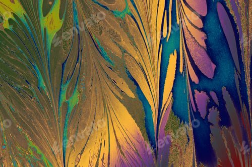 Preview: Abstract oil painting waves with orange, red, and black colors