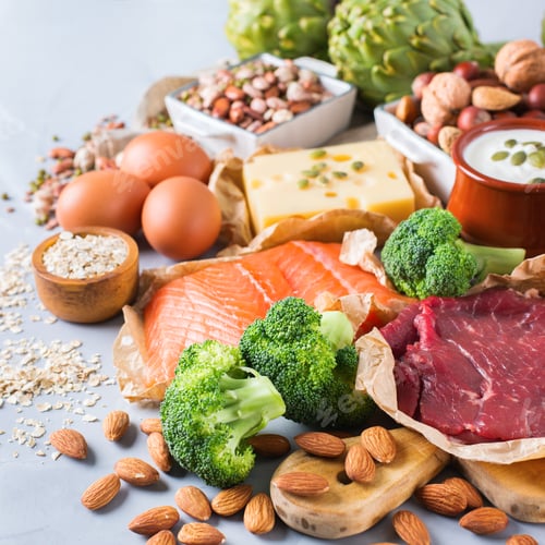 Preview: Assortment of healthy protein source and body building food