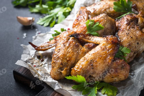 Preview: Baked chicken wings.