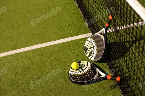 Preview: Paddle tennis objects and court.