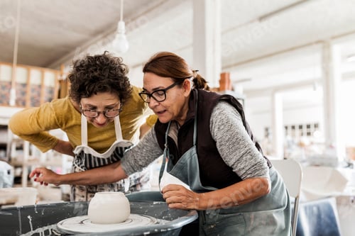 Preview: Two women making pottery
