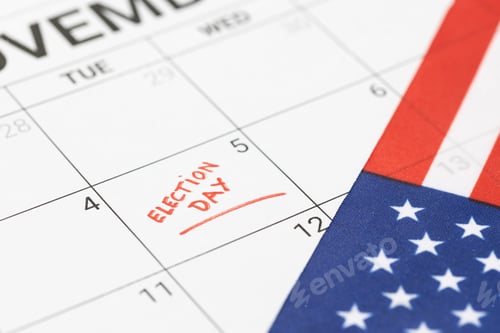 Preview: Election day November 5th calendar date mark