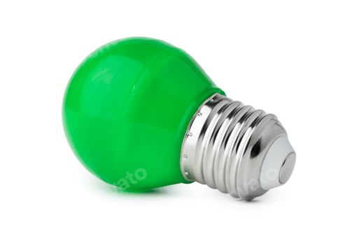 Preview: One light bulb isolated on white background