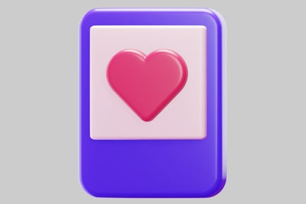 Preview: Stylized Rectangular Object with Pink Heart