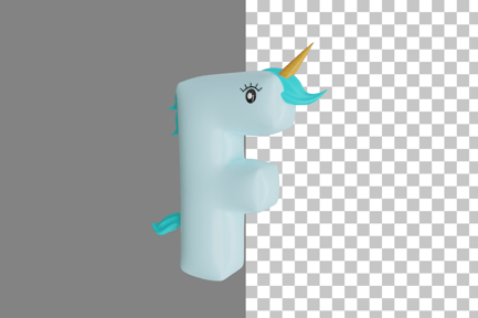 Preview: Letter F Unicorn 3D Icon
