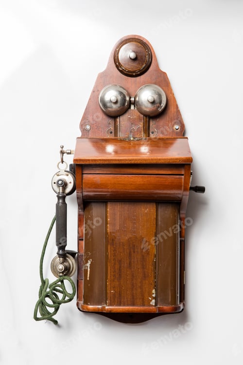 Preview: Old telephone isolated on white