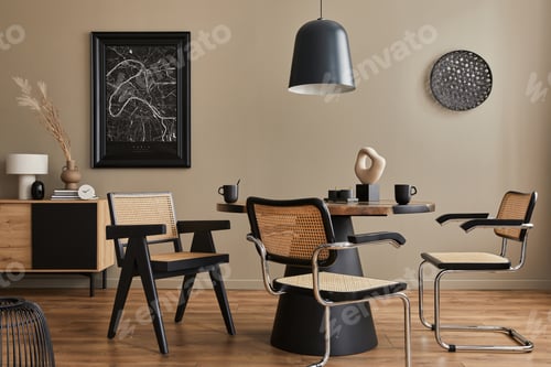 Preview: Modern composition of dining room interior