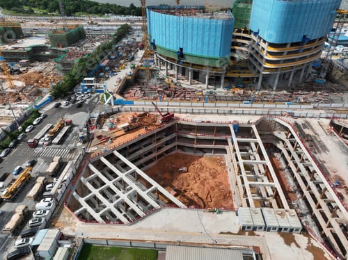 Preview: Aerial view of construction site in Shenzhen city, China