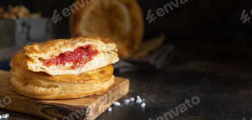 Preview: Rustico puff pastry from Lecce filled with stuffed with tomato, mozzarella and bechamel sauce