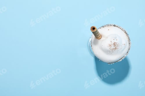 Preview: Tasty fresh summer dessert - chocolate milkshake, space for text