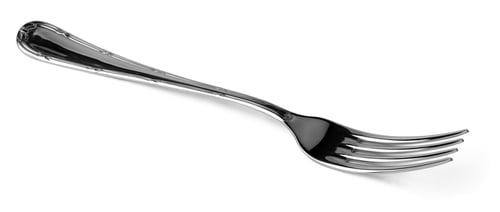 Preview: Silver dining fork isolated on white background