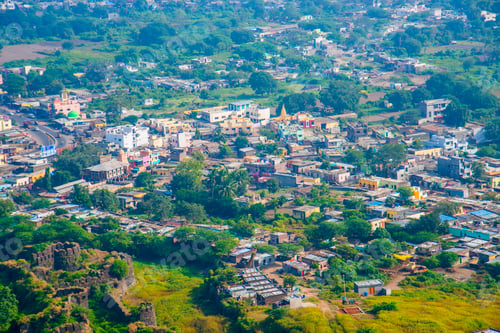 Preview: Daulatabad city view from Devgiri fort, Aurangabad, Maharashtra, India.
