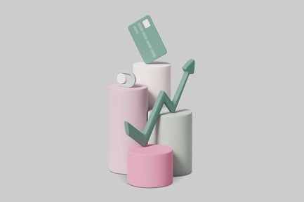 Preview: Abstract composition of cylinders and credit card.