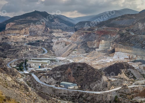 Preview: Drone view of stone quarry