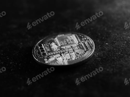 Preview: Grayscale studio shot of crypto currency