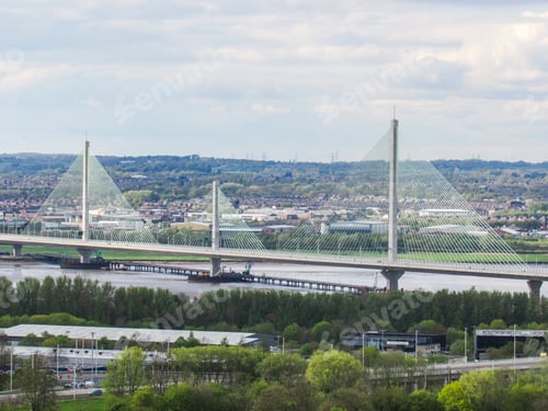 Preview: An extradosed bridge in Warrington, Cheshire, situated at the North West of England