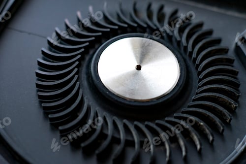 Preview: a black electronic fan, computer technology hardware macro shot, air ventilation system