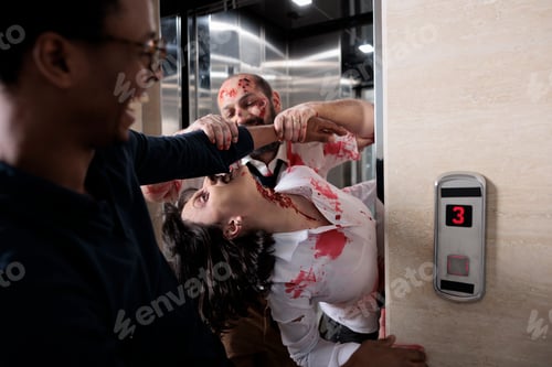 Preview: Frightened person running from evil walkers