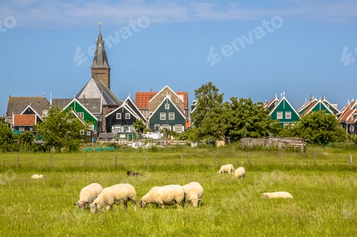 Preview: Traditional dutch Village with colorful wooden houses