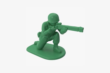 Preview: Crouching toy soldier with rifle