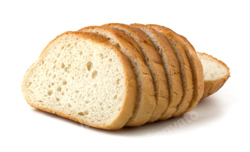 Preview: Slices of bread isolated on white background