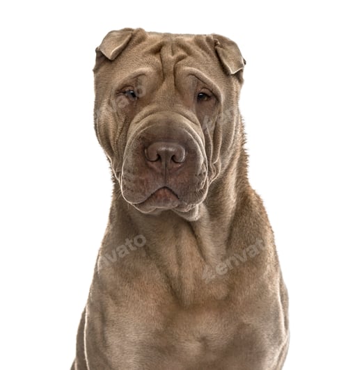 Preview: Close-up of a shar Pei, isolated on white