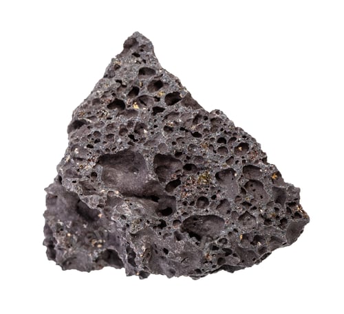 Preview: rough black Pumice rock isolated on white