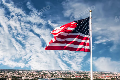 Preview: american flag waving