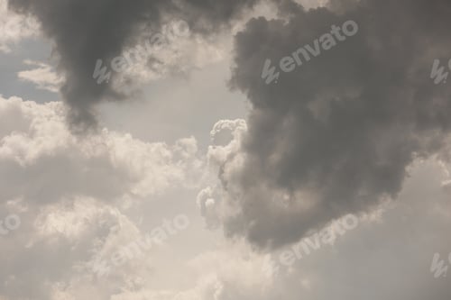 Preview: white storm clouds in sky background of nature. weather and climatic conditions, ecology