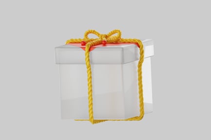 Aperçu: Coffret cadeau givré avec corde dorée