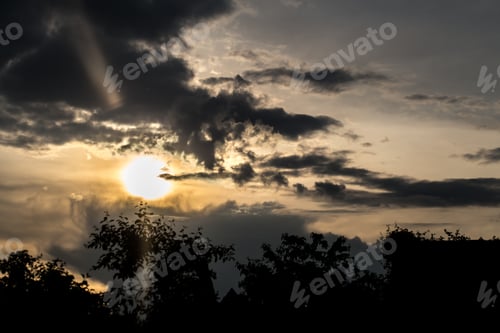 Preview: beautiful evening sunset in the village