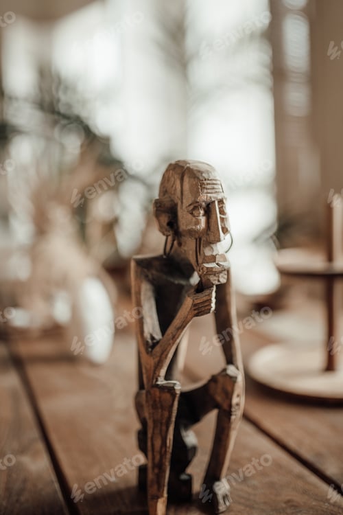 Preview: Luxury interior eco style living room elements of traditional balinese design at natural lighting