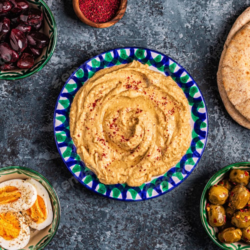 Preview: Hummus - traditional dish of Israeli and Middle Eastern cuisine.