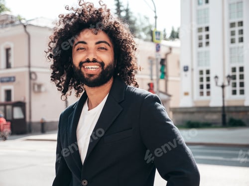 Preview: Handsome man posing outddors