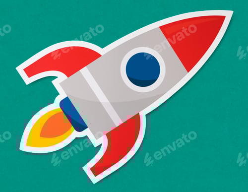 Preview: Rocket ship launching symbol icon