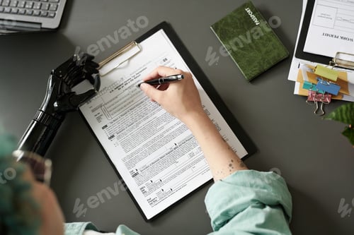 Preview: Woman with disability filing documents
