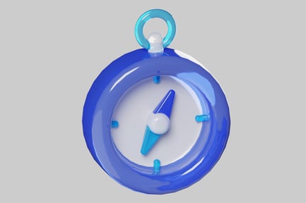 Preview: Cartoon blue compass