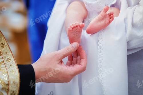 Preview: Ceremony of Christening newborn in Christian Church