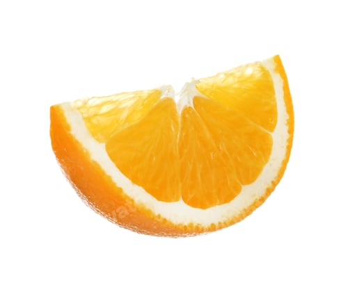 Preview: Slice of ripe orange isolated on white
