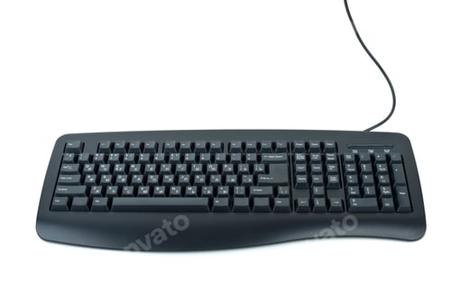 Preview: Black ergonomic computer keyboard