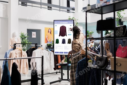 Preview: African american man looks at clothes