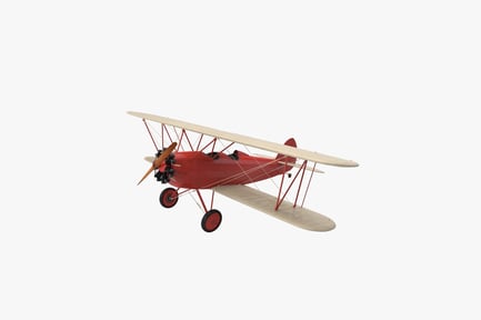 Preview: Red biplane with tandem propellers