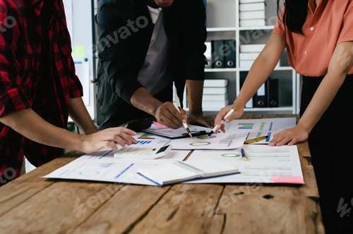 Preview: Multiethnic business people working together in the office, Corporate business team and manager in