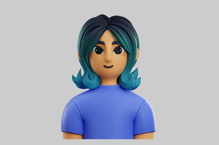 Preview: Cartoon girl with curly hair