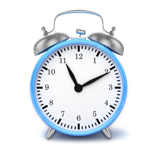 Preview: Blue retro styled classic alarm clock isolated