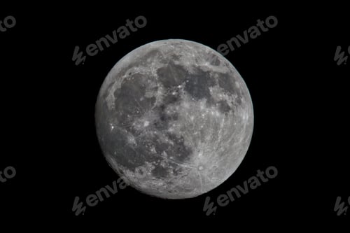 Preview: Closeup of the full moon in the night sky background