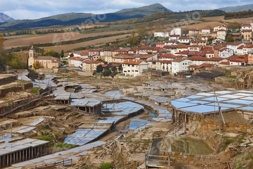 Preview: Antique salt platforms in Basque Country. Salinas de Anana. Spain